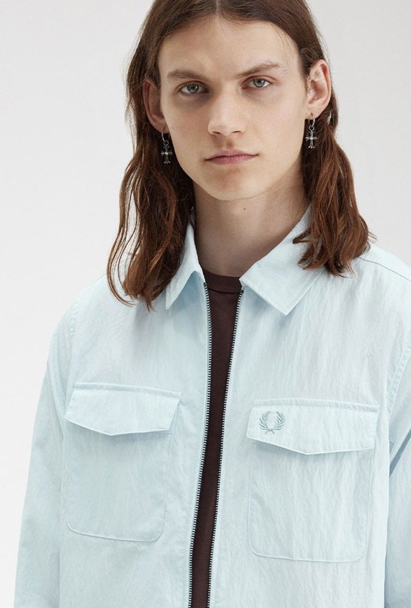 Fred Perry Men's Zip-Through Overshirt - Blue