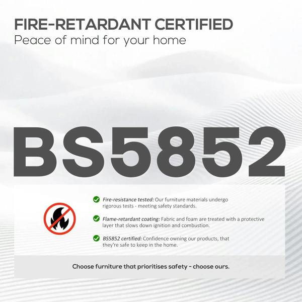Fire-retardant certified bar stool safety information label for home use