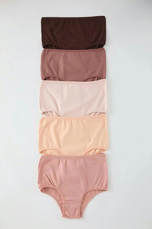 WOVCOR 5-Pack Cotton High-Waisted Hipster Knitted Panties