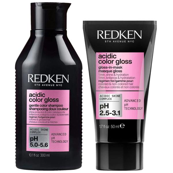 Redken Bundles Duo: Acidic Color Gloss Shampoo 300ml and Gloss-in-Mask Mini 50ml