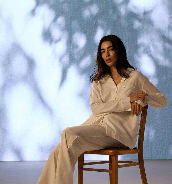 Pretty You London Cotton Modal Long Pyjama Set in White