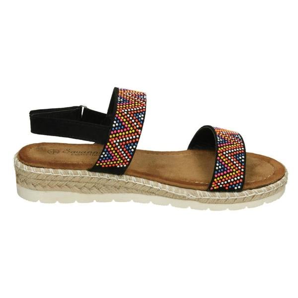 Savannah Ladies Savannah Coloured Studded Sandals