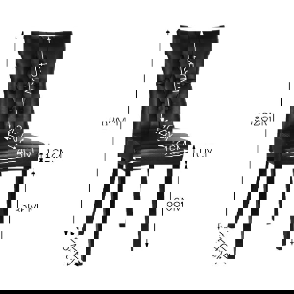 Set of 2 Faux Leather Dining Chairs Buttoned High Back Side Chairs Dining Chairs Living and Home