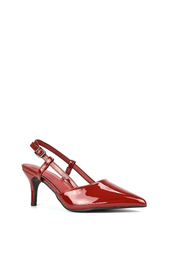 XY LONDON Mid Heel Stilettos Pointed Toe Slingback Court Shoes