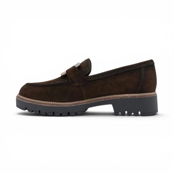 Tamaris Women's Brown Suede Leather Loafer Casual Shoes - 24722-43