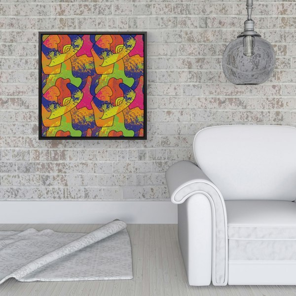 Warren Reed Bright Abstract Pattern Framed Canvas