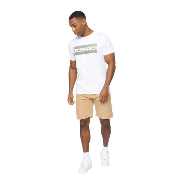Crosshatch Mens Blansmoore Elasticated Regular Casual Shorts - Stone - 