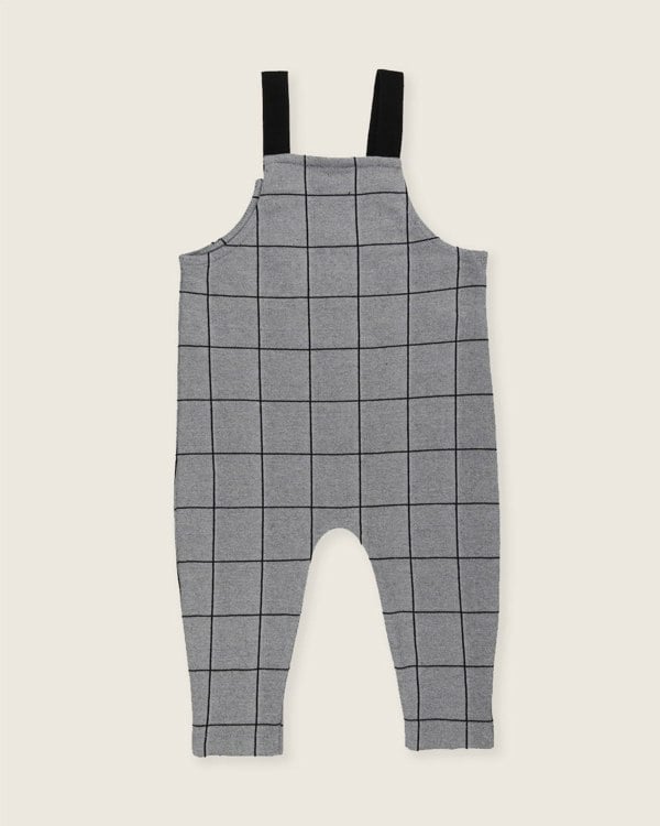 Grey Window Pane Check Print Dungarees - image 6