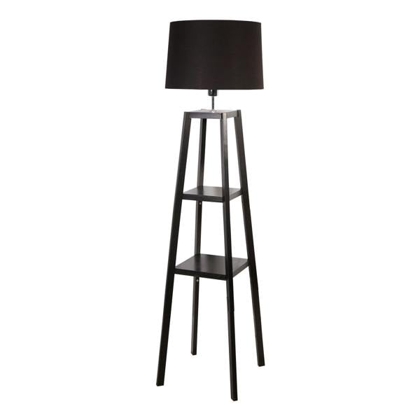 Lighting Collection Multi‑Functional Shelf Floor Lamp with Black Finish
