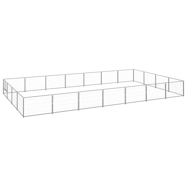 Berkfield Dog Kennel Silver 28 m2 Steel