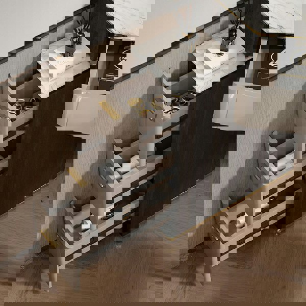 Amigo Small Corner Dressing Table, Slimline Dressing Table, With LED Mirror-Weilai Concept-Weilai Concept