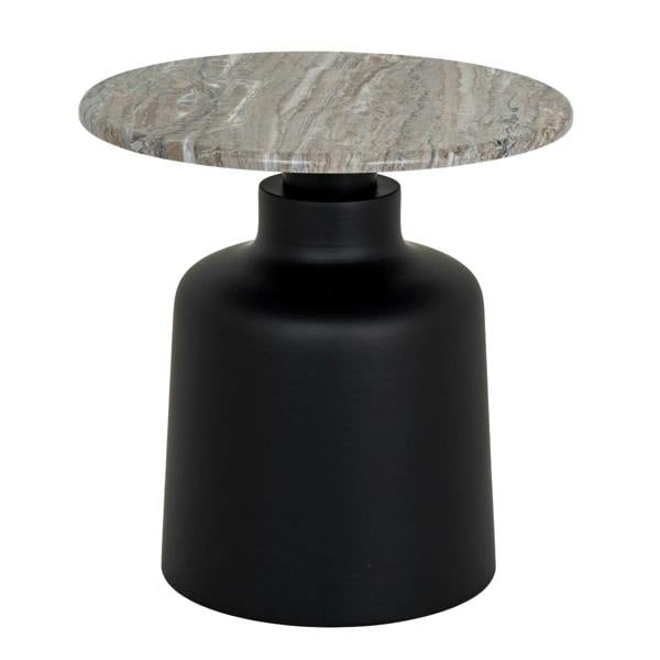 Hill Interiors Oura Round Side Table - Black/Grey - 