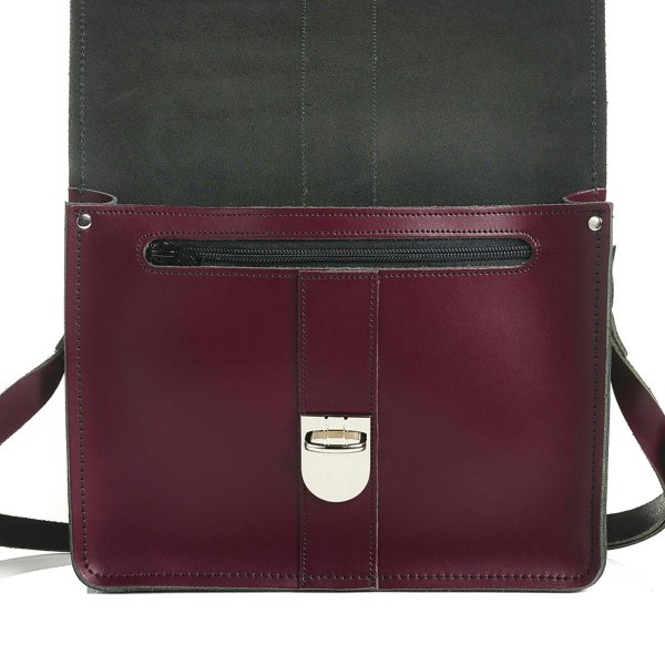 Zatchels Leather Shoulder Bag - Marsala Red