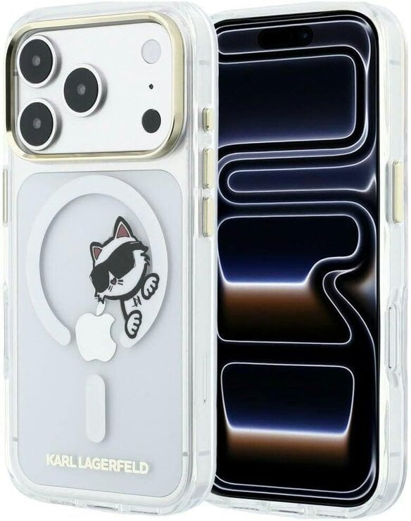 Karl Lagerfeld Peekaboo Logo Case with MagSafe for iPhone 17/18 Pro 6.3" Clear - KLHMP18L6HCPSCT
