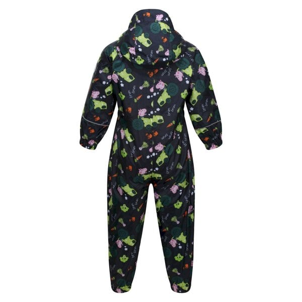 Regatta Childrens / Kids Pobble Peppa Pig Tractor Waterproof Puddle Suit - Navy