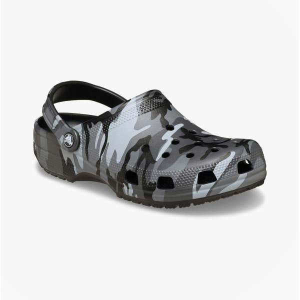 Crocs Crocs CLASSIC CAMOUFLAGE Unisex Adults Clogs Sandals Black/Slate Grey