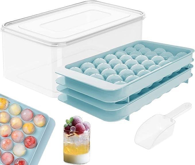 DS Living Mini Sphere Ice Cube Tray x 2 and Holder Blue