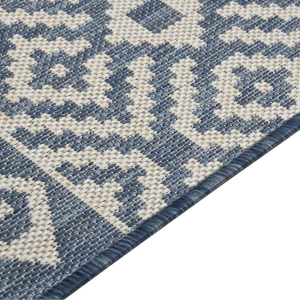 Berkfield Outdoor Flatweave Rug 200x280 cm Blue Stripes