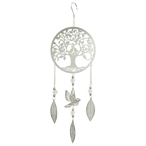 EDH Door Hardware Tree Stainless Steel Hanging Dreamcatcher – 59cm x 18cm | Elegant Outdoor & Indoor Wind Spinner | Boho Metal Dream Catcher