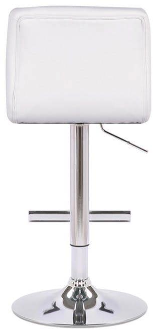Lamboro Allegro Real Leather Adjustable Swivel Bar Stool with Backrest & Chrome Base