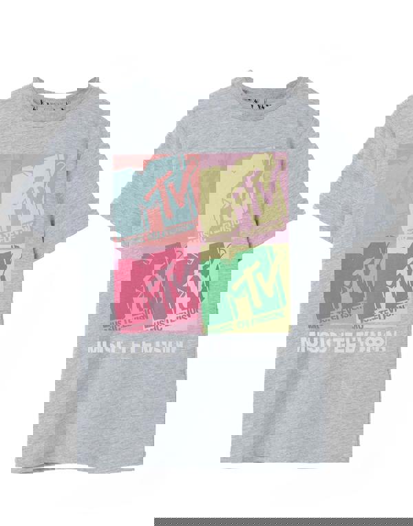 MTV Girls Grey Colour Block Short Sleeved T-Shirt