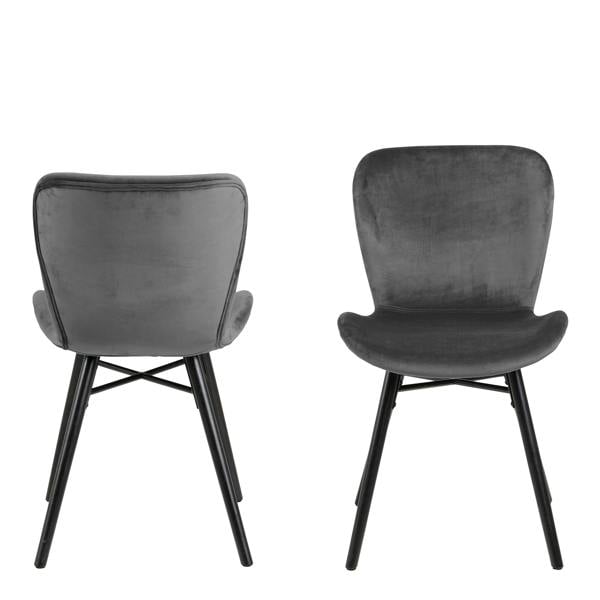 Furniture To Go Corby Round Dining Table with White Polished Marble Top & Black Base includes 4 Batilda Dining Chairs in Dark Grey
