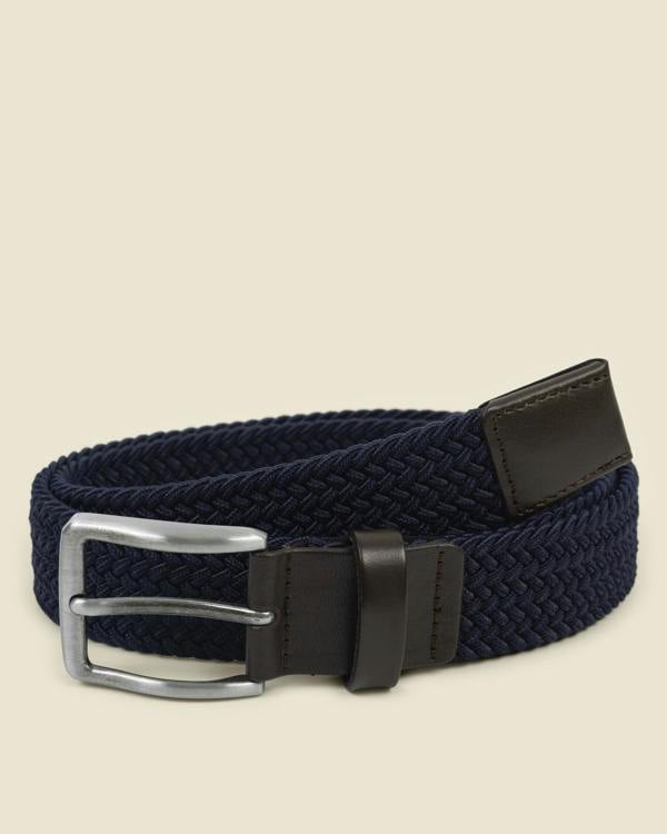 Larsson & Co Korp - Woven Leather Trim Stretch Belt