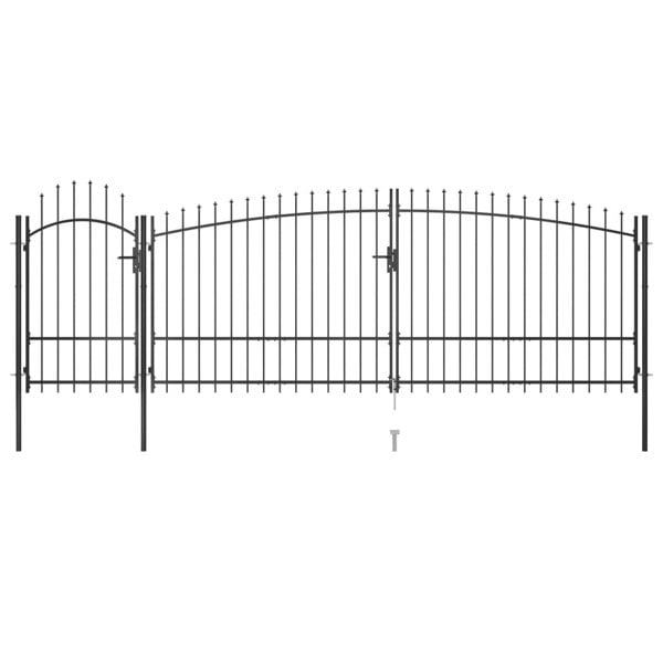 Berkfield Garden Fence Gate with Spear Top 5x2.25 m Black