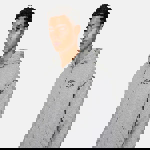 Good For Nothing  Grey Coverlock Stitching Zip Through Hoodie - Grey Image 3