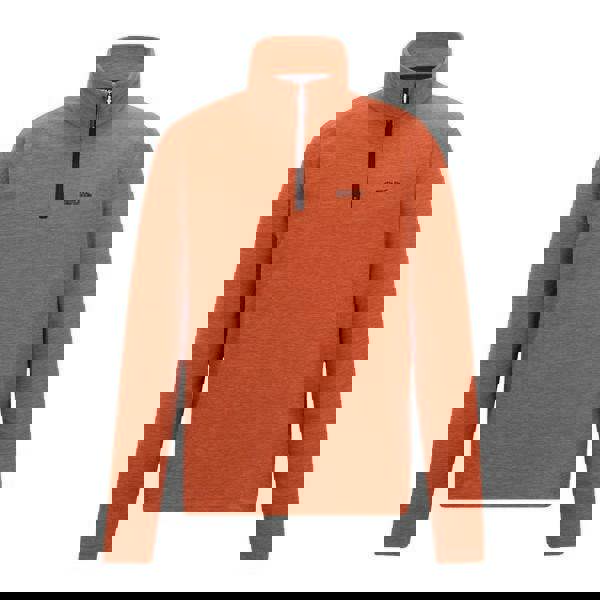 Regatta Mens Thompson Marl Half Zip Fleece Jacket - Rusty Orange