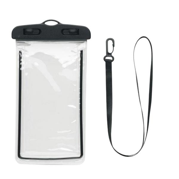 MidOcean Smag Large Waterproof Lanyard Pouch - Black/Transparent - 