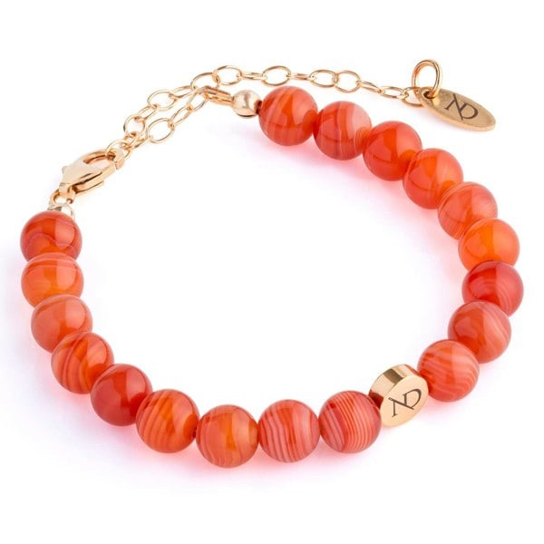N'Damus London Adjustable Red Carnelian Gemstone Bracelet