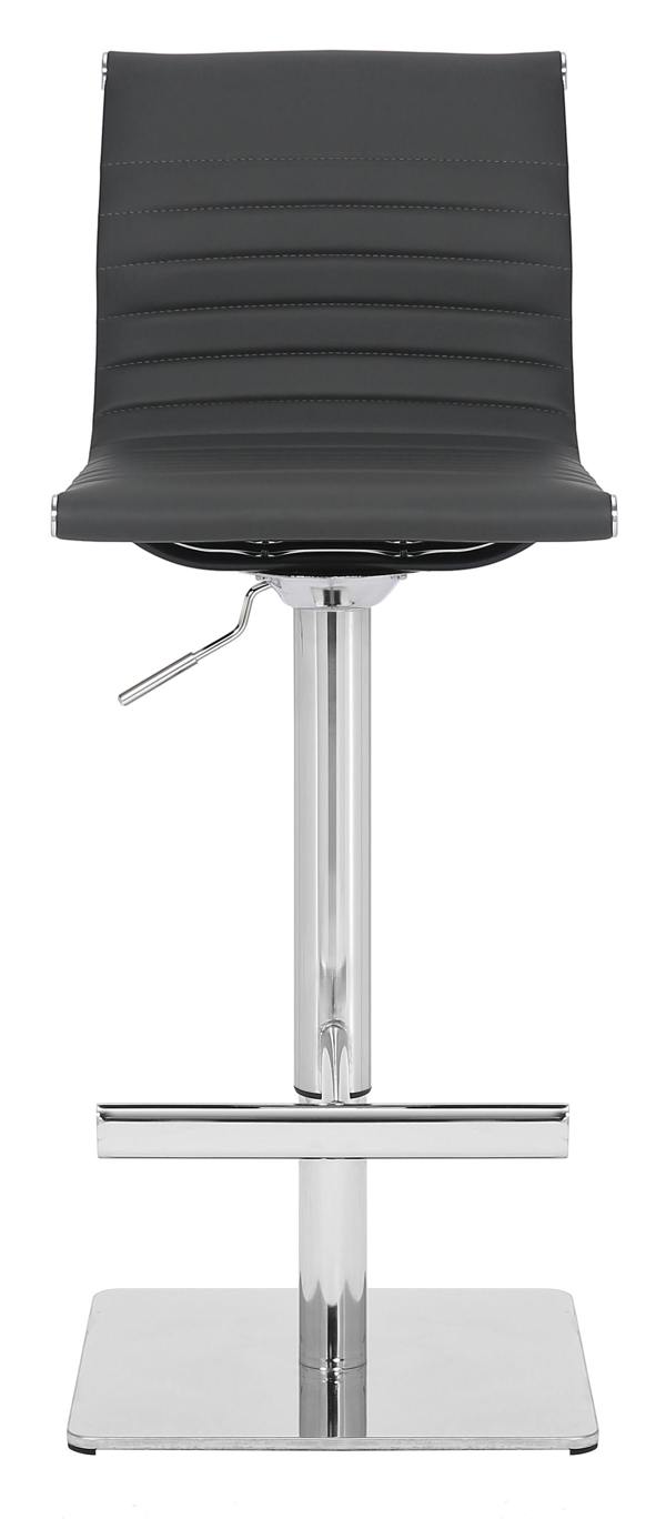 Lamboro Rovigo Deluxe Breakfast Bar Stool, Chrome Footrest, Height Adjustable Swivel Gas Lift, Home Bar & Kitchen Barstool, Charcoal Grey