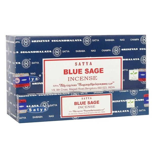 Serano Set of 12 Packets of Blue Sage Incense Sticks by Satya