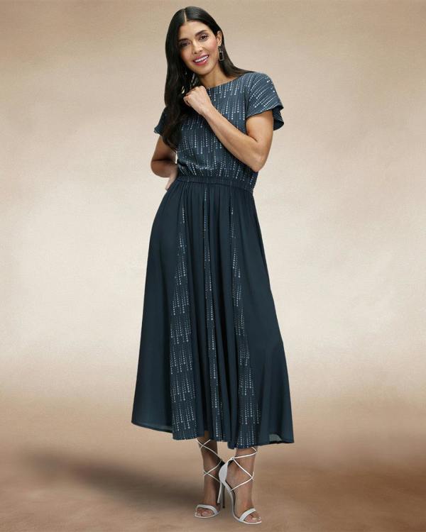 HotSquash Pleated Midi Dress