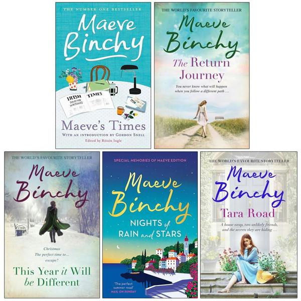 Maeve Binchy Collection 5 Books Set (The Return Journey, Tara Road, Maeve's Times, This Year It Will Be Different, Nights of Rain and Stars)