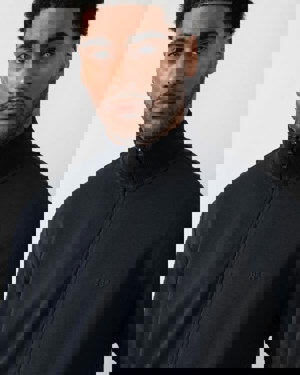 BOSS Green Skaz Mens Full Zip Funnel Neck Sweatshirt - Dark Blue 402