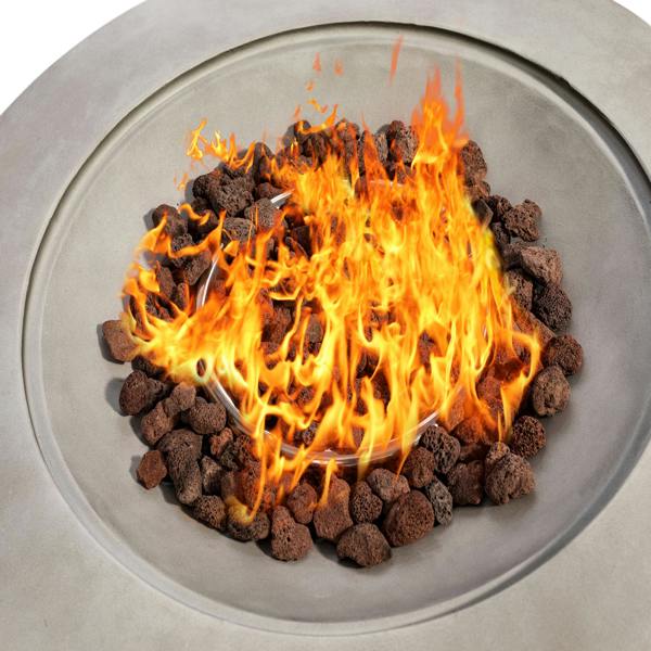 Homeology TABITI Light Grey Lavish Garden & Patio Gas Fire Pit with Stone Finish