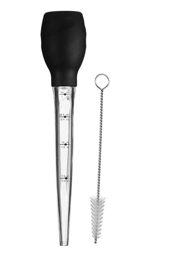 Zing Black Silicone Baster with Brush
