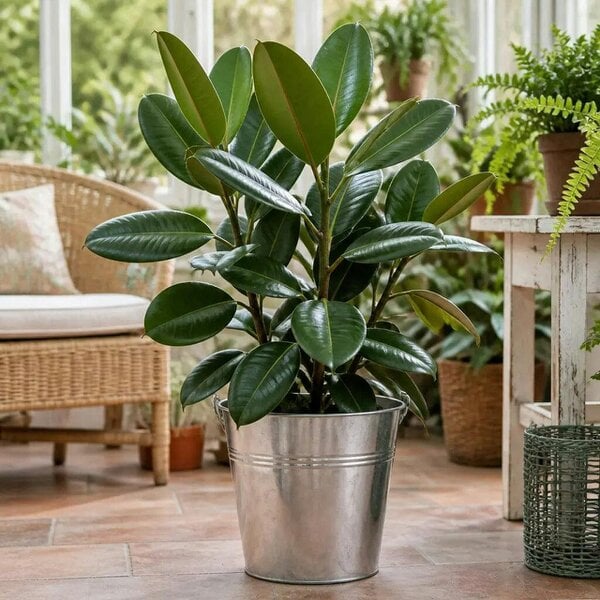Ficus Robusta Rubber Plant – Elegant Glossy Green Foliage Indoor Houseplant