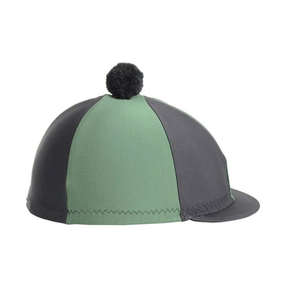 Hy Two Tone Lycra Hat Silk With Bobble - Black/Green