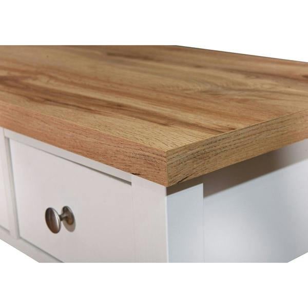 Timber Art Design Astbury 3 Drawer Dressing Table Vanity  Makeup Desk White and Oak