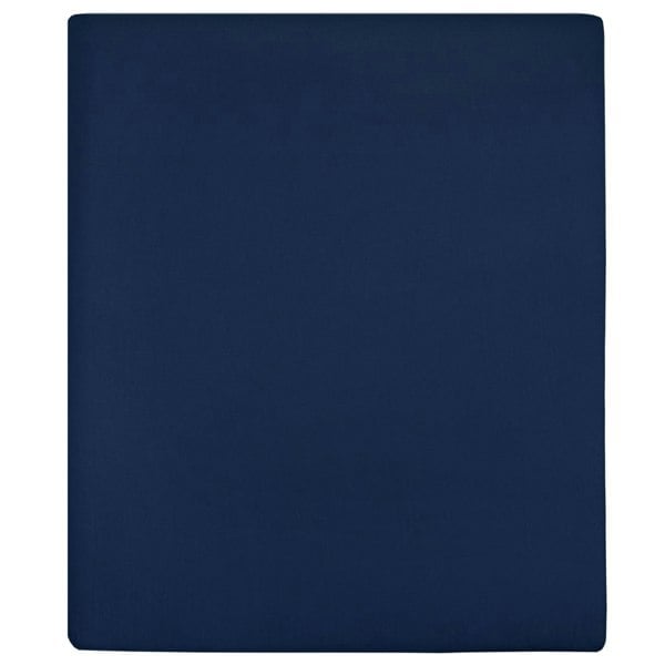 Berkfield Jersey Fitted Sheets 2 pcs Navy Blue 180x200 cm Cotton