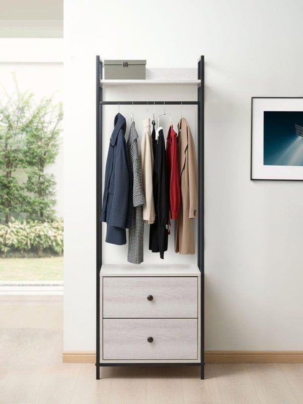 Swish Furniture Alva Open Wardrobe with 2 Drawers