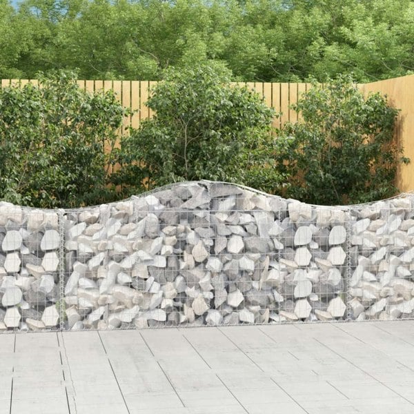 Berkfield Arched Gabion Baskets 2 pcs 200x30x80/100 cm Galvanised Iron