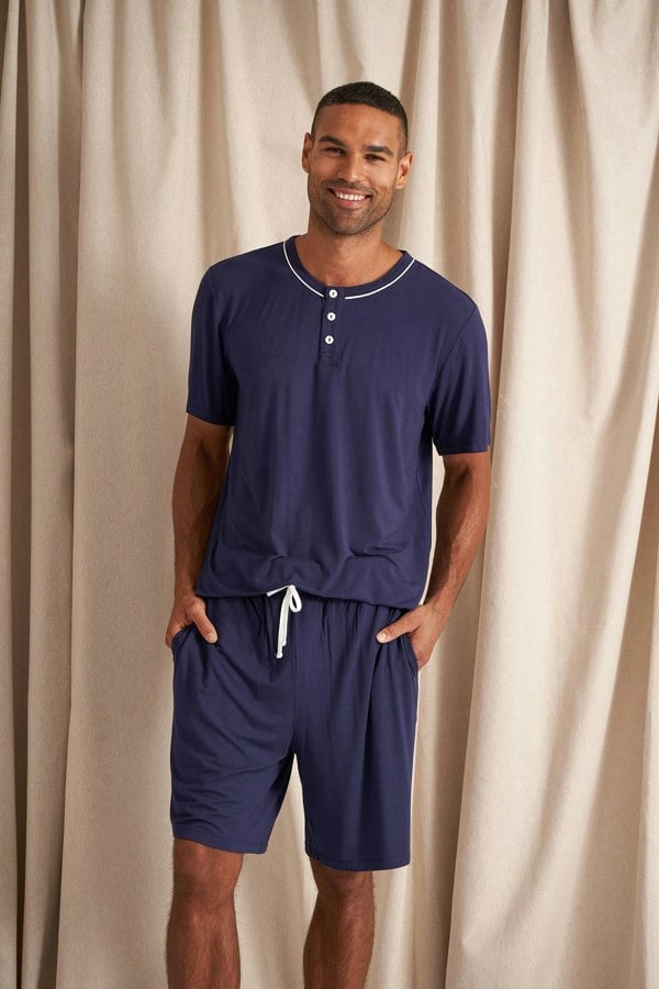 Mister You Bamboo Short Pyjama Set in Midnight