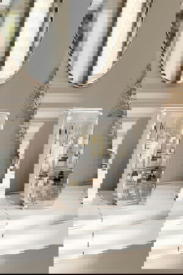 Living and Home Large Cosmetic Organizer Skincare Display Box with Makeup Mirror