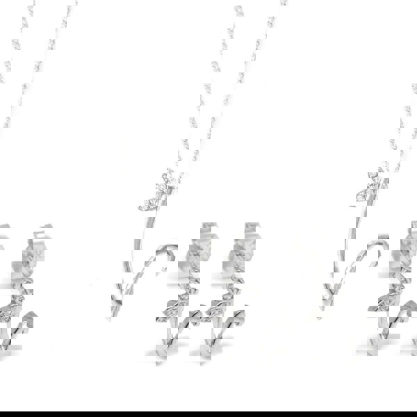 Say It With Winged Initial Earring Gift Set - Silver