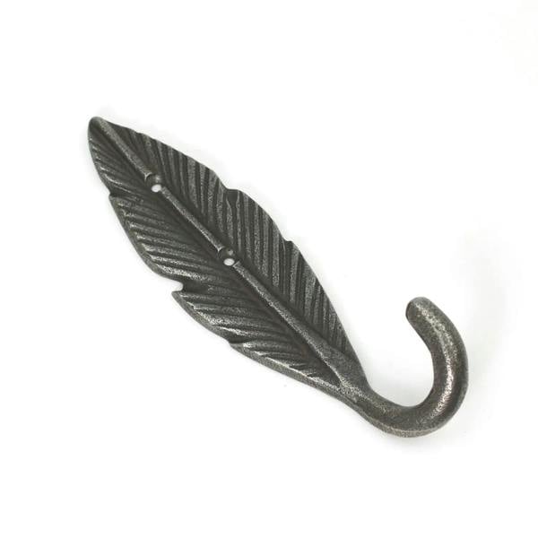 Antique Cast Iron Single Feather Coat Hook