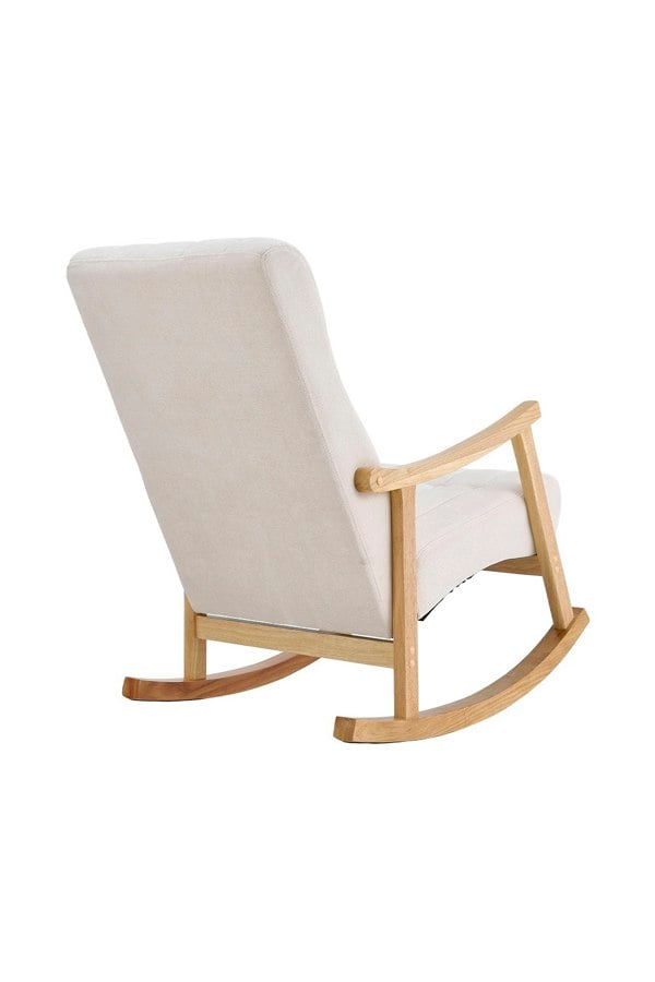 Living and Home Velvet Upholstered Tufting Rocking Chair